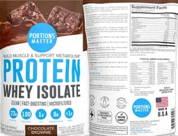 Label for Protein Whey Isolate Chocolate Brownie