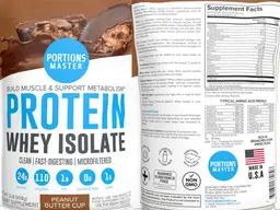 Label for Protein Whey Isolate Peanut Butter Cup