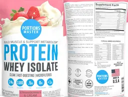 Label for Protein Whey Isolate Strawberries & Cream