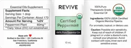 Label for Certified Peppermint
