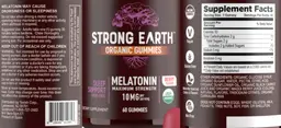 Label for Melatonin Maximum Strength 10 mg Berry Flavor