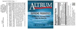 Label for Supreme Probiotics