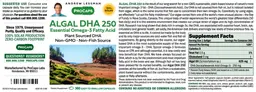 Label for Algal DHA 250
