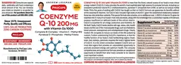 Label for Coenzyme Q-10 200 mg with Vitamin D3 1000