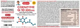 Label for Coenzyme Q-10 200 mg with Vitamin D3 2000