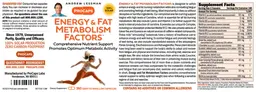 Label for Energy & Fat Metabolism Factors