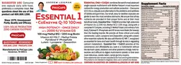 Label for Essential 1 + CoEnzyme Q-10 100 mg