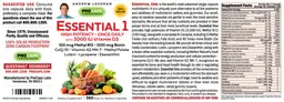 Label for Essential 1 with 3000 IU Vitamin D3