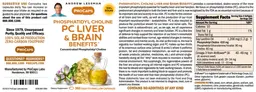 Label for Phosphatidyl Choline PC Liver & Brain Benefits