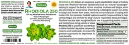 Label for Rhodiola 250