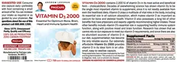 Label for Vitamin D3 2000