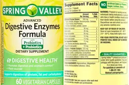 Label for Advanced Digestive Enzymes Formula