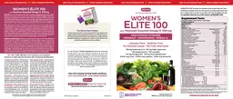 Label for Women's Elite 100 with Maximum Essential Omega-3 500 mg