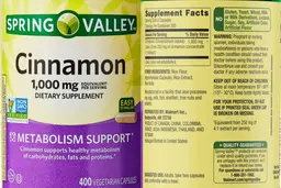 Label for Cinnamon 1,000 mg