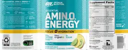 Label for Essential AMIN.O. Energy Focus + Hydration Tiki Twist