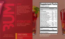 Label for Bum Hydration Fruit Punch