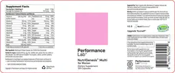 Label for NutriGenesis Multi for Women