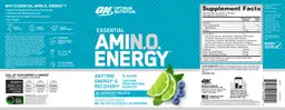 Label for Essential AMIN.O. Energy Blueberry Mojito