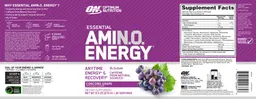 Label for Essential AMIN.O. Energy Concord Grape