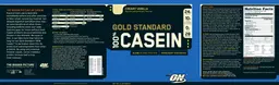 Label for Gold Standard 100% Casein Creamy Vanilla