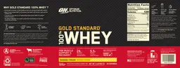 Label for Gold Standard 100% Whey Banana Cream