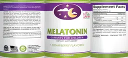 Label for Melatonin Gummies for Children Strawberry Flavored
