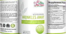 Label for Wrinkles Away with Resveratrol