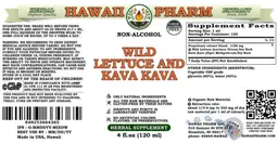 Label for Wild Lettuce and Kava Kava Non-Alcohol