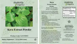 Label for Kava Extract Powder