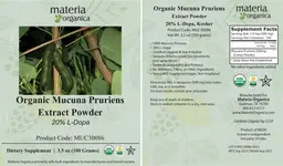 Label for Organic Mucuna Pruriens Extract Powder