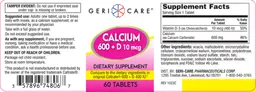 Label for Calcium 600 + D 10 mcg