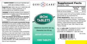 Iron Tablets 65 mg