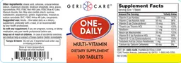 Label for One-Daily Multi-Vitamin