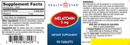 Label for Melatonin 5 mg 