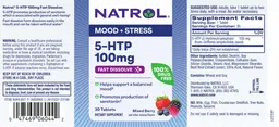 Label for 5-HTP 100 mg Fast Dissolve Mixed Berry