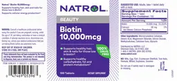 Label for Biotin 10,000 mcg