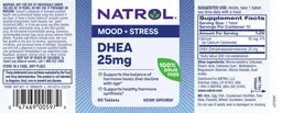 Label for DHEA 25 mg