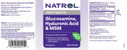 Label for Glucosamine, Hyaluronic Acid & MSM