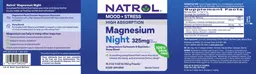 Label for Magnesium Night High Absorption 325 mg Naturally Flavored