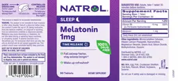 Label for Melatonin 1 mg Time Release