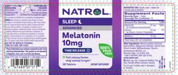 Label for Melatonin Advanced 10 mg Time Release