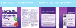Label for Melatonin 10 mg Strawberry