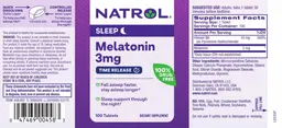 Label for Melatonin 3 mg Time Release