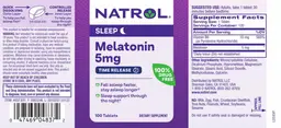 Label for Melatonin 5 mg Time Release