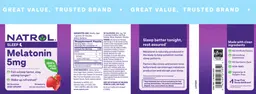 Label for Melatonin 5 mg Strawberry