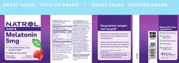 Label for Melatonin 5 mg Strawberry