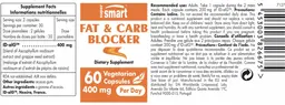 Label for Fat & Carb Blocker 400 mg