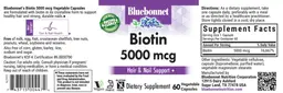 Label for Biotin 5000 mcg