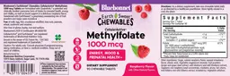Label for CellularActive Methylfolate 1000 mcg Raspberry Flavor