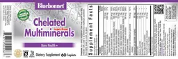 Label for Chelated Multiminerals Iron-Free